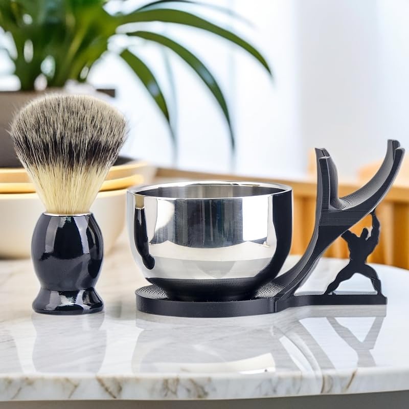 Grandslam 3-in-1 Shaving Brush Kit for Men - Black