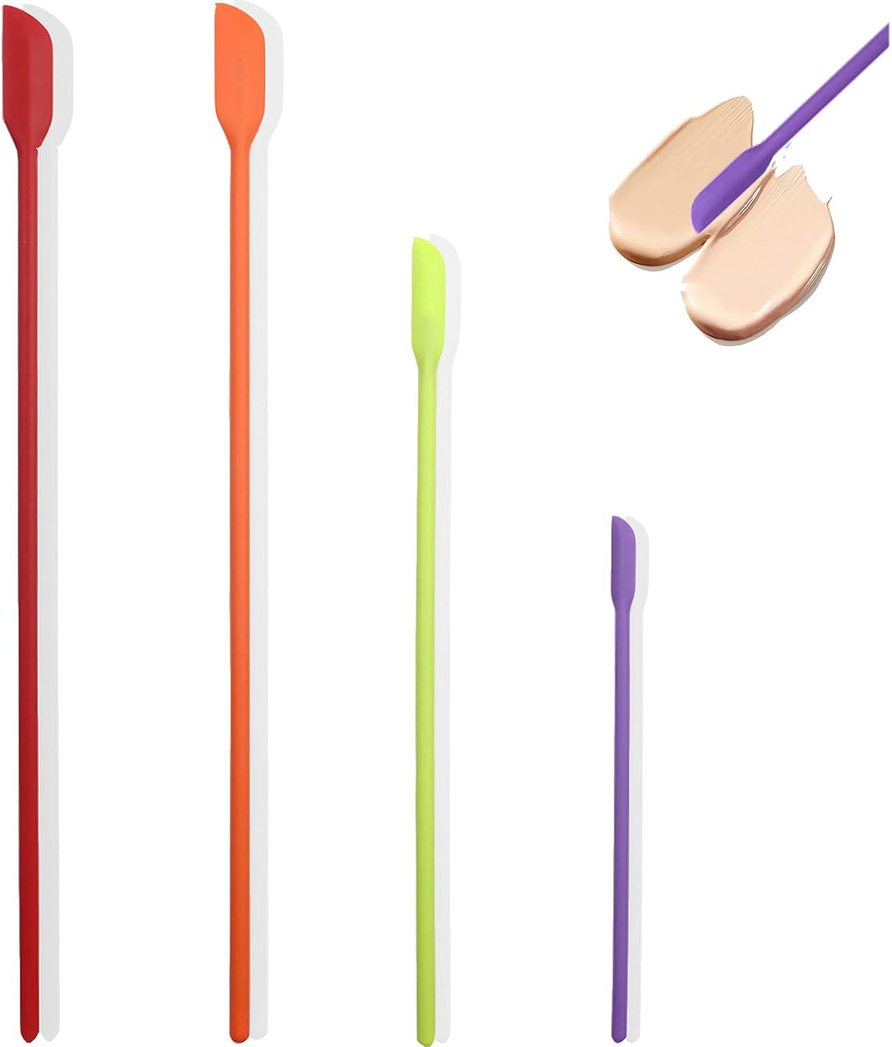Beauty Spatula Set - 4 Mini Silicone Makeup Spatulas for Cosmetics & Kitchen | 3 Sizes Available