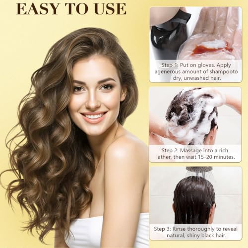 Prypvix Light Brown Hair Dye Shampoo for 100% Gray Coverage, Natural Color & Nourishing Botanicals