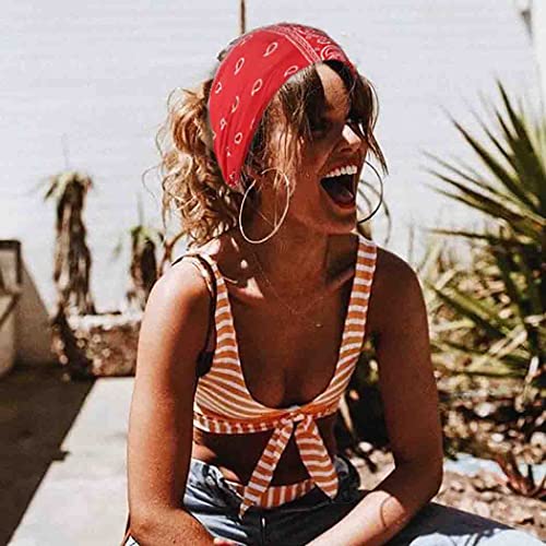 CAKURE Set of 2 Boho Wide Turban Headbands for Women & Girls – Elastic, Knotted Hair Wraps