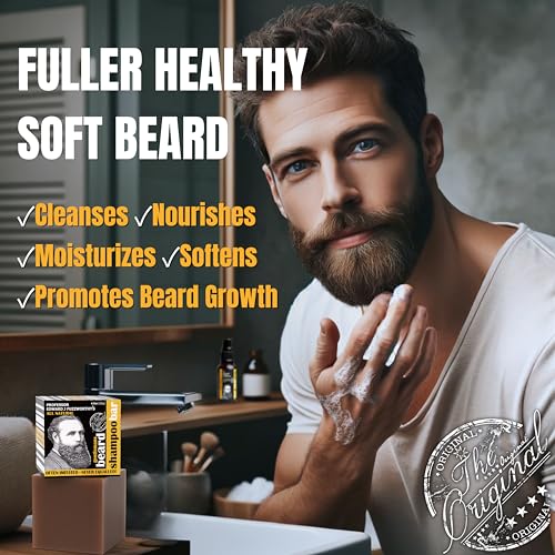 Professor Fuzzworthy's Activated Charcoal & Beer Beard & Hair Shampoo Bar 4.2oz - Gentlemen's Multi-Purpose Cleanser