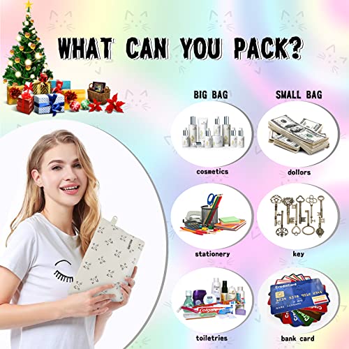 GUMITOON 2-Pack Makeup Bags for Women, Travel Cosmetic Organizer with Cat Design
