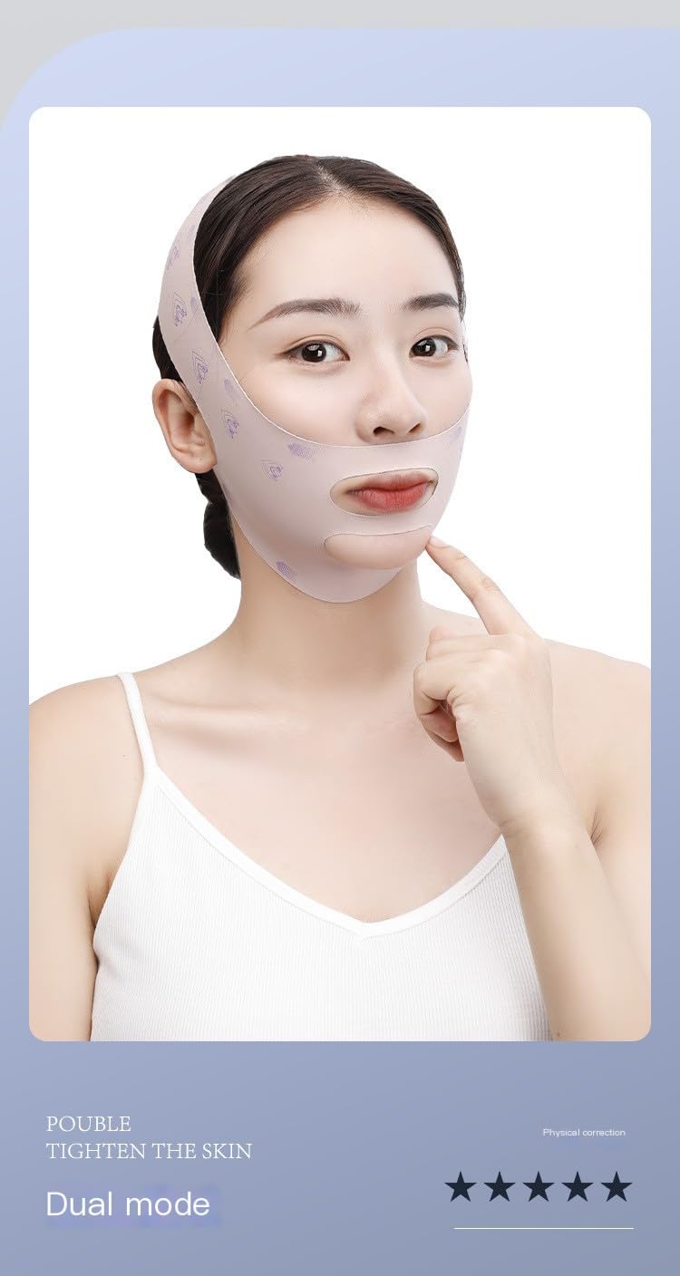 Facial Slimming Strap for Sleeping,Adjustable Chin Strap,Jaw Strap,Jawline Shaper,V-Line Mask Chin Up Mask V Shaped Face Mask, Jaw Exerciser,Reusable chin strap