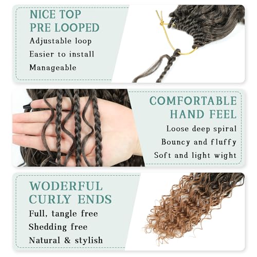 LIYATE 14 Inch Boho Crochet Braids 1B/30 - Pre-Looped Knotless Hair