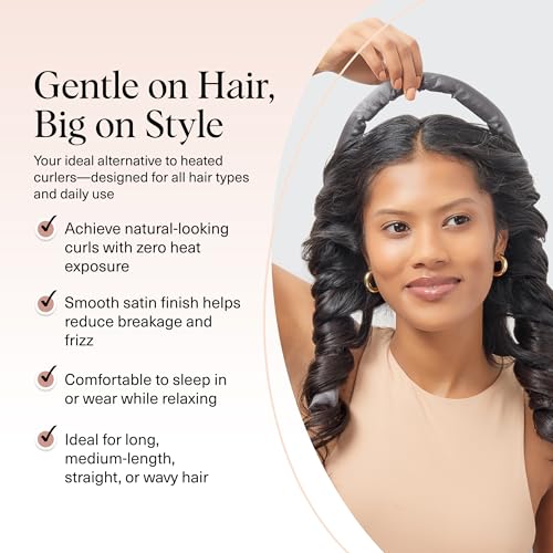 Kitsch Satin Heatless Curlers Set - Overnight Frizz-Free Curls