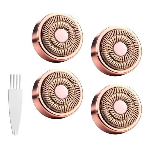 4 Pack Replacement Heads for Finishing Touch Flawless Gen 2 Facial Hair Remover - Rose Gold Blades for Women