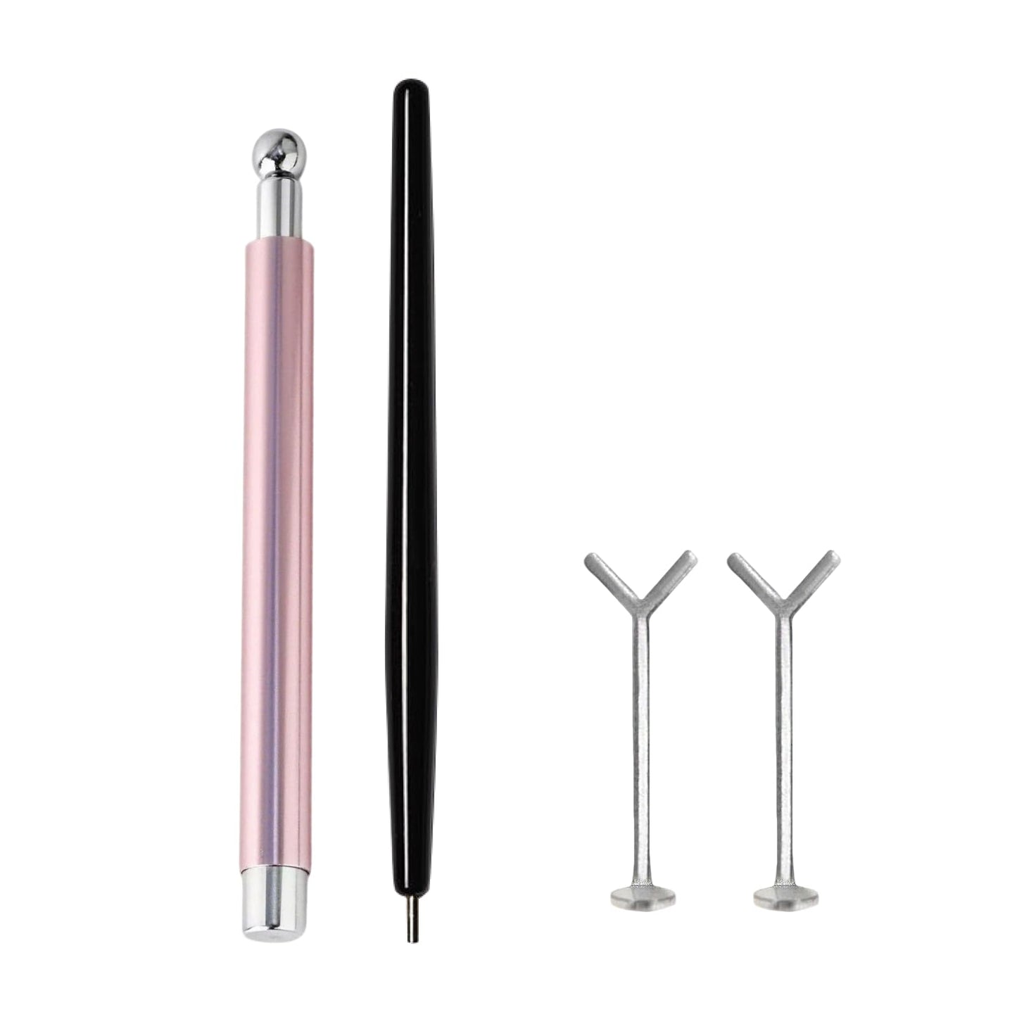 Cat Eye Magnet Set, 4-Piece Black Bead-Attracting Nail Magnet Pen & Heart-Shaped Magnet, Professional Nail Art Tools for Home DIY & Design