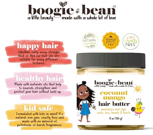 Kids Hair Styling Cream for Thick Curly Hair with Natural Oils - Boogie and Bean