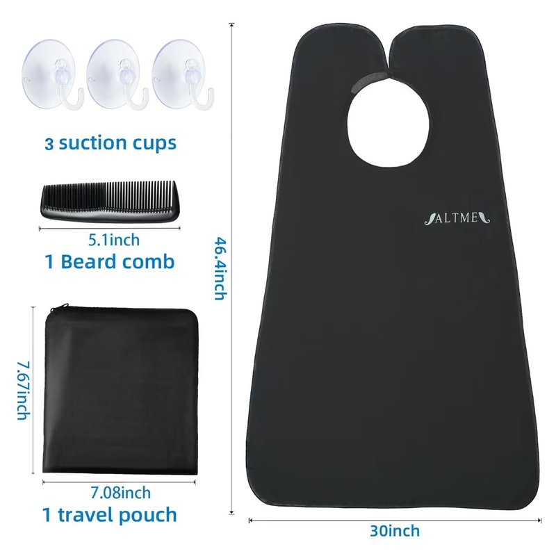 IALTMEI Beard Bib, Non-Stick Beard Apron, Waterproof Beard Trimming Catcher, Breathable Beard Catcher for Shaving, Premium Beard Accessories for Men, Gifts for Men Husband Boyfriend