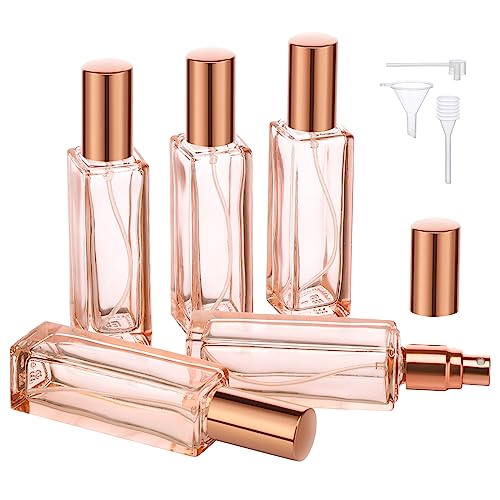 Segbeauty 5PCS Refillable Travel Perfume Atomizers 20ML Orange Mini Set