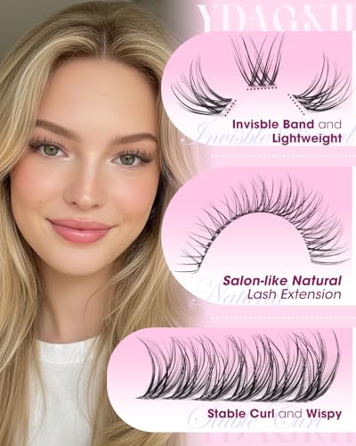 Natural Wispy Lash Clusters - 10-14mm CC Curl Eyelash Extensions