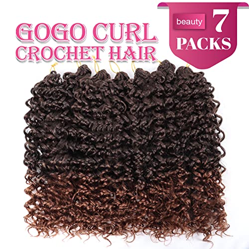 Naniciar 18 Inch Gogo Curl Crochet Hair - 7 Packs T30 Beach Wave Synthetic Extensions