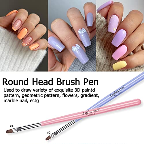 Lofuanna 7-Piece Nail Art Brush Set for Gel & Acrylic Designs