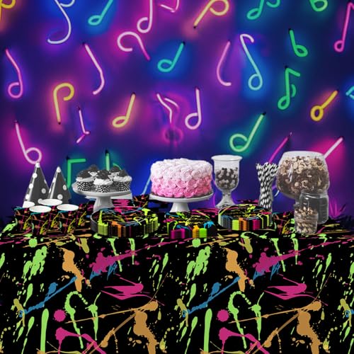 Neon Glow Tablecloths for Parties - 4 Pack, 54x108in