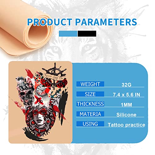 Practice Skin with Transfer Paper - 30PCS Tattoo Fake Skin & Stencil Kit - CINRA