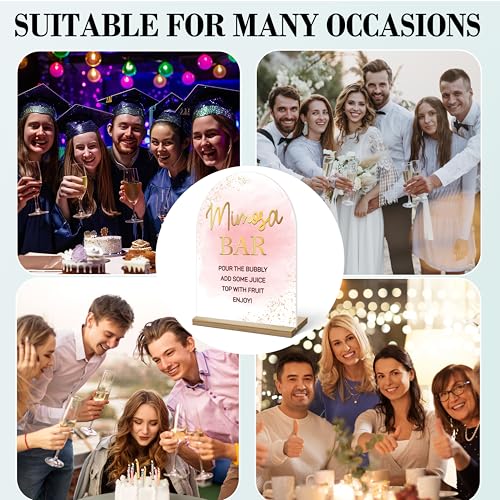 Elegant Acrylic Mimosa Bar Sign with Holder for Events