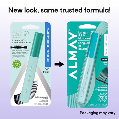 Almay Length & Lift Waterproof Black Mascara 0.24 Fl Oz - Hypoallergenic, Cruelty-Free