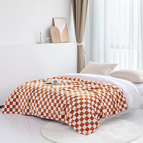 LOMAO Checkerboard Flannel Throw Blanket - Soft & Cozy 40"x60"