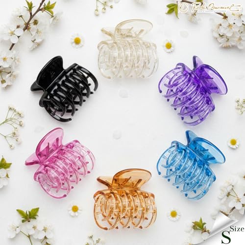 RC ROCHE Transparent Double Claw Hair Clips Set for Women - Small No Slip