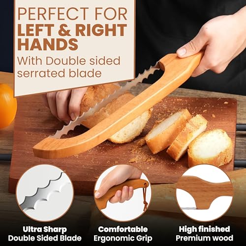 VIRDIUM 16" Sourdough Bread Slicer with Ergonomic Handle