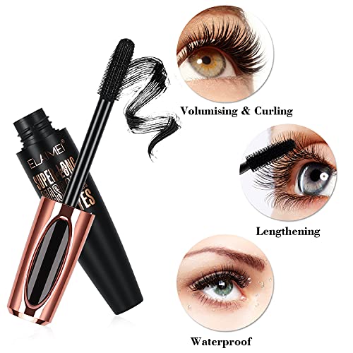 2 Pack Mascara Black Volume and Length, Natural Waterproof