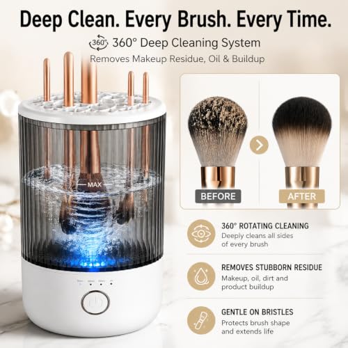Luslife Electric Makeup Brush Cleaner Machine with USB Rechargeable Battery