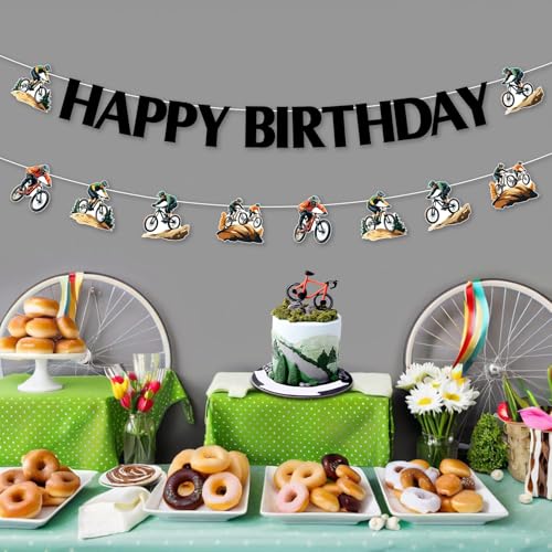 Mountain Bike Birthday Banners - BMX Theme Party Decorations