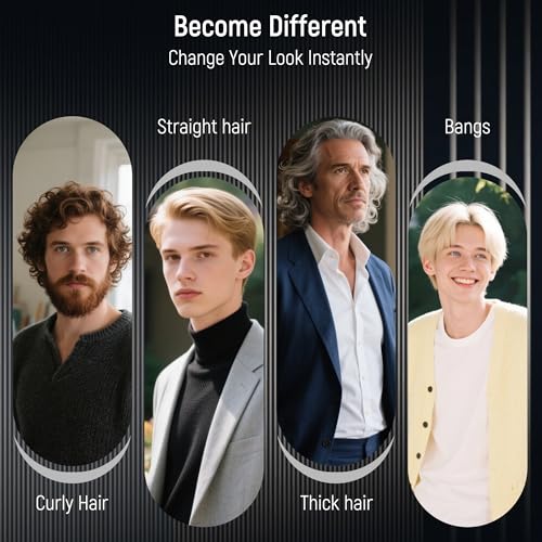SalonSilk Medium 5-Piece Men Hair Brush & Styling Comb Set - Professional Grooming Tools