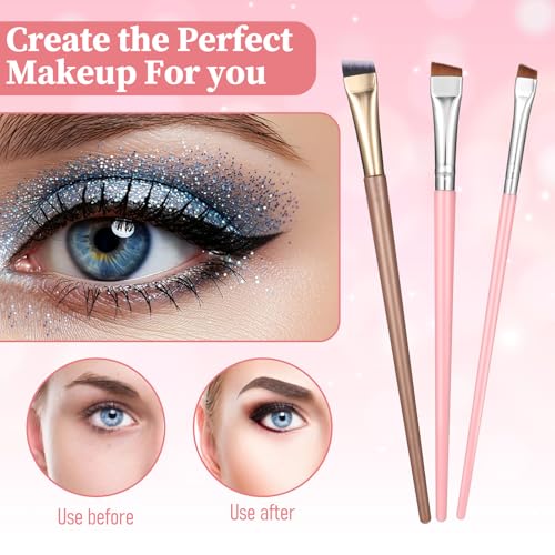 12-Piece Fine Angled Eyebrow Brush Set for Precision Makeup