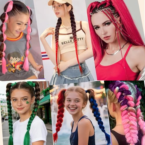 TruYang 2 Pack 26 Inch Yaki Straight Ponytail Extensions - Black