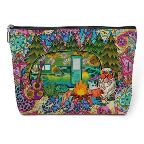 Jeilink Multicolor Hippie Van Makeup Bag - Retro Camper Travel Toiletry Organizer