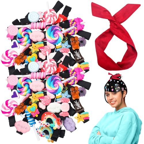 31 Pcs Halloween Candy Hair Clips & Wire Headband Set for Kids