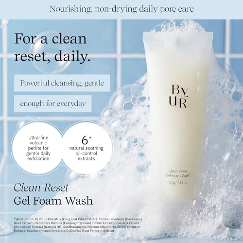 ByUR Gentle Foam Cleanser - Daily Hydrating Facial Wash with Exfoliating Perlite (4.2 oz)