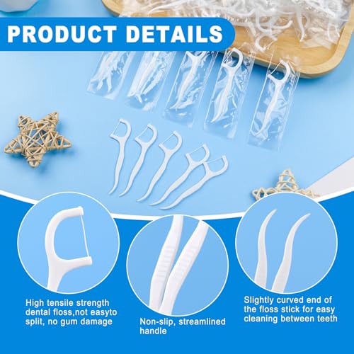 SLequipo 500 Count Dental Floss Picks, Individually Wrapped Travel Flossers
