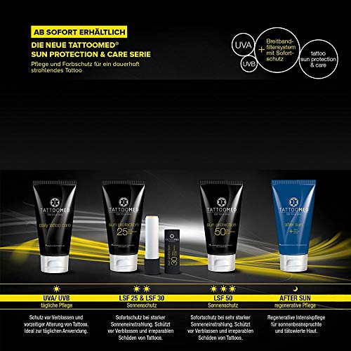 TattooMed Daily Tattoo Care with UV Protection - 100ml Vegan Aftercare for Vibrant Tattoos