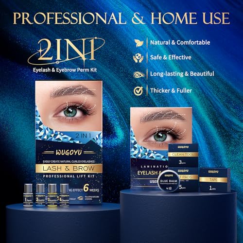 WUGOYU 2-in-1 Lash Lift and Eyebrow Lamination Kit - Blue Version