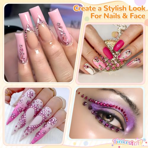 Pink Series 21,000 Pcs Rhinestones Bedazzling Kit with Glue & Tools - XL Pack