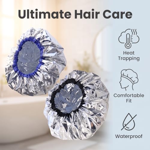 Reusable Aluminum Foil Conditioning Caps for Hair Treatment - 2 Pcs