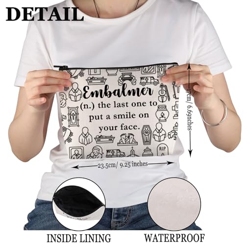 Embalmer Definition Canvas Makeup Bag - Funny Mortician Gift Pouch