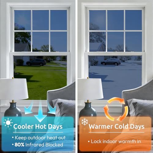 rabbitgoo One Way Privacy Window Film, Blue Silver, 17.5" x 78.7"