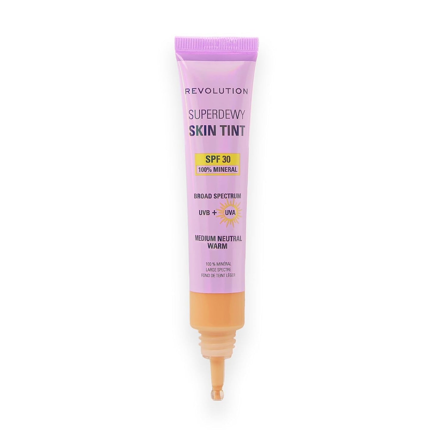 Revolution Superdewy Skin Tint - Tinted Mineral Foundation with SPF 30 | Buildable Coverage, Vegan, Dark Neutral Cool