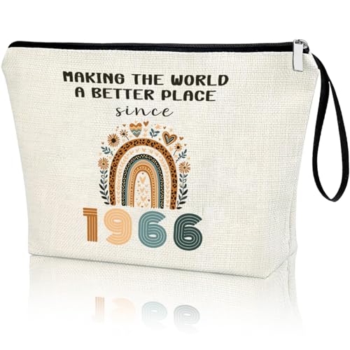 APAKUTA 60th Birthday Gift for Women 1966 Makeup Bag - Unique 60 Gifts Idea