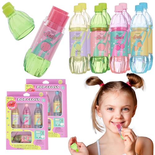Expressions 8pc Pop Gloss Soda Flavored Lip Balm Set for Kids