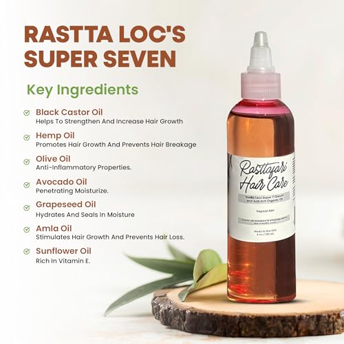 Rastta Locs Super 7 Growth Oil - Nourishing Hair Oil for Dreadlocks & Braids (4 oz.)