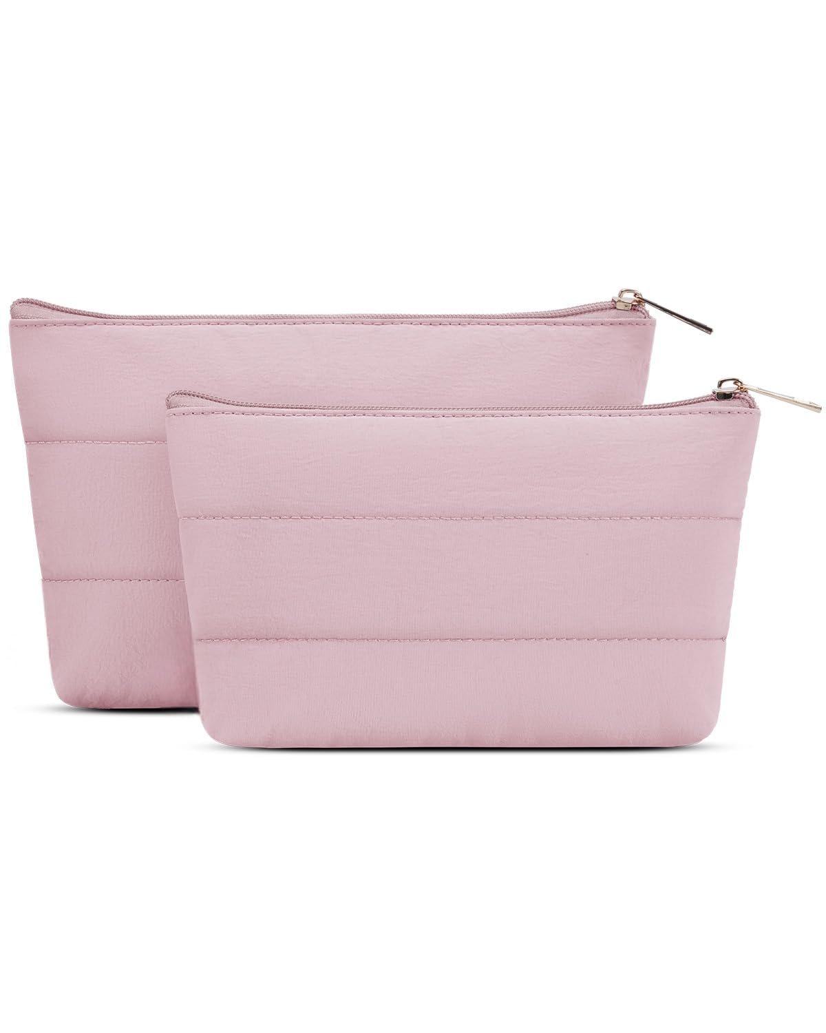 Wandering Nature Makeup Bag Small Cosmetic Bag for Purse 2 Pack Small Make Up Pouch Vegan Leather Cute Travel Pouch with Zipper for Women