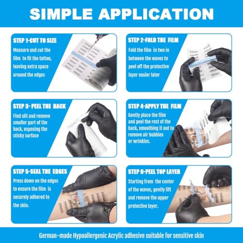 Emalla Tattoo Aftercare Bandage, 4" x 11 Yard Waterproof Second Skin Roll