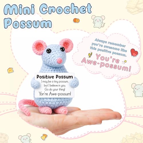 Positive Crochet Possum - Inspirational Back to School Gift