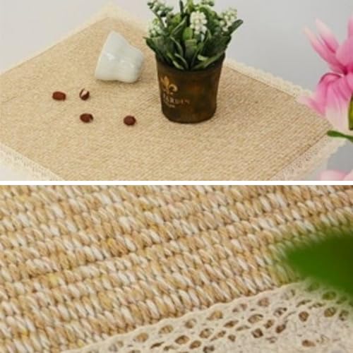 Khaki Polyester Tablecloth for Nightstand - 15.7x17.7