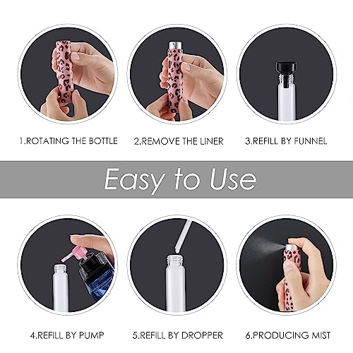 IRON BILL 8ML Refillable Travel Perfume Bottles Leopard Print Set (5 Colors)