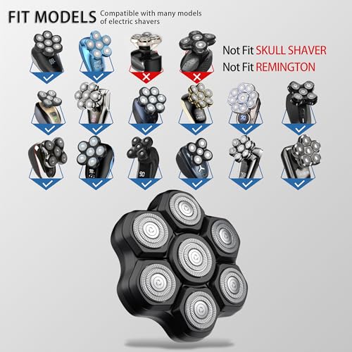 VODOZAVA 7D Magnetic Replacement Blades for Head Shaver - Blackm7